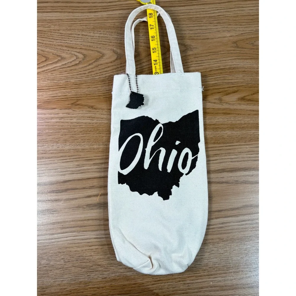 Canvas‎ Wine Bottle Bag Ohio State Map Graphic Tote